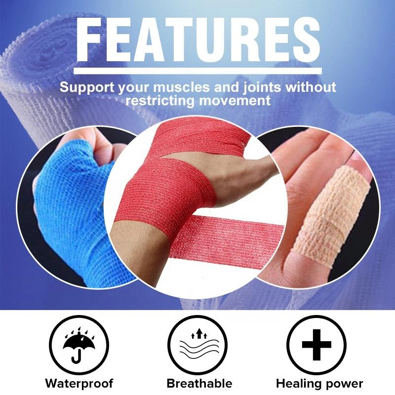 Bulk Wholesale Medical Supply Non Woven Cotton Easy Tear Self Adhesive Vet Wrap Adhesive Elastic Cohesive Bandage