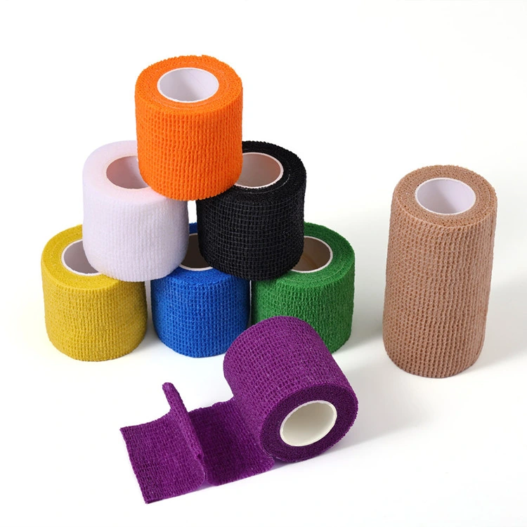 SJ Self-adhesive bandage waterproof medical flexible colorful bandage tape non woven light elastic adhesive bandages