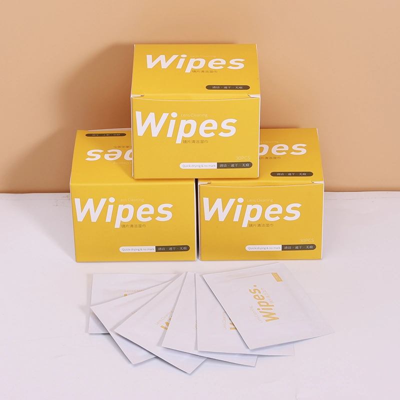 Eyeglass Cleaner Lens Wipes - 30 Pre-Moistened Individual Wrapped Eye Glasses Cleaning Wipes