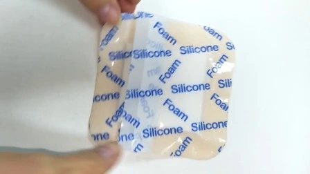 Waterproof and Absorbent Blue Sterile Hydrophilic Silicone Foam Bordered Silicone Adhesive Dressing
