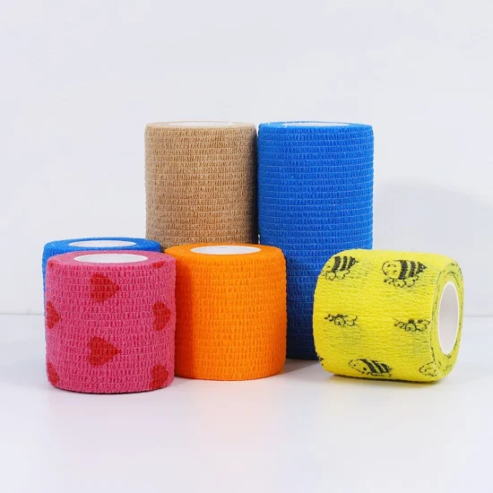 High Quality Cotton Non Woven Self Adhesive Cohesive Waterproof Bandage for Sports Pet Care