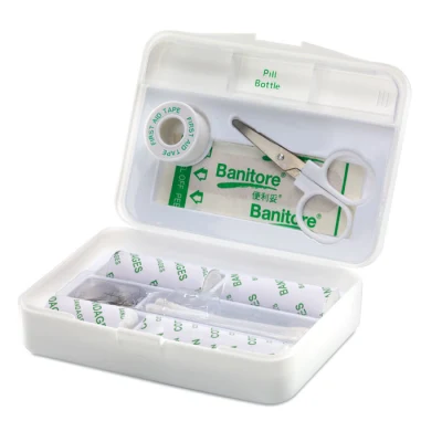 Plastic First Aid Kit with 9 Essential First Aid Items with Customized Logo